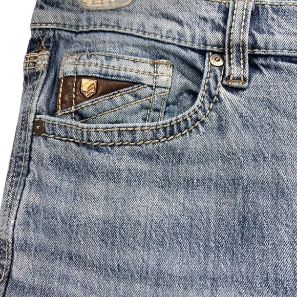 Rank 45 Mens Denim Jeans 32x34 Straight Leg Classic Cowboy Medium Wash Stretch - Picture 6 of 16